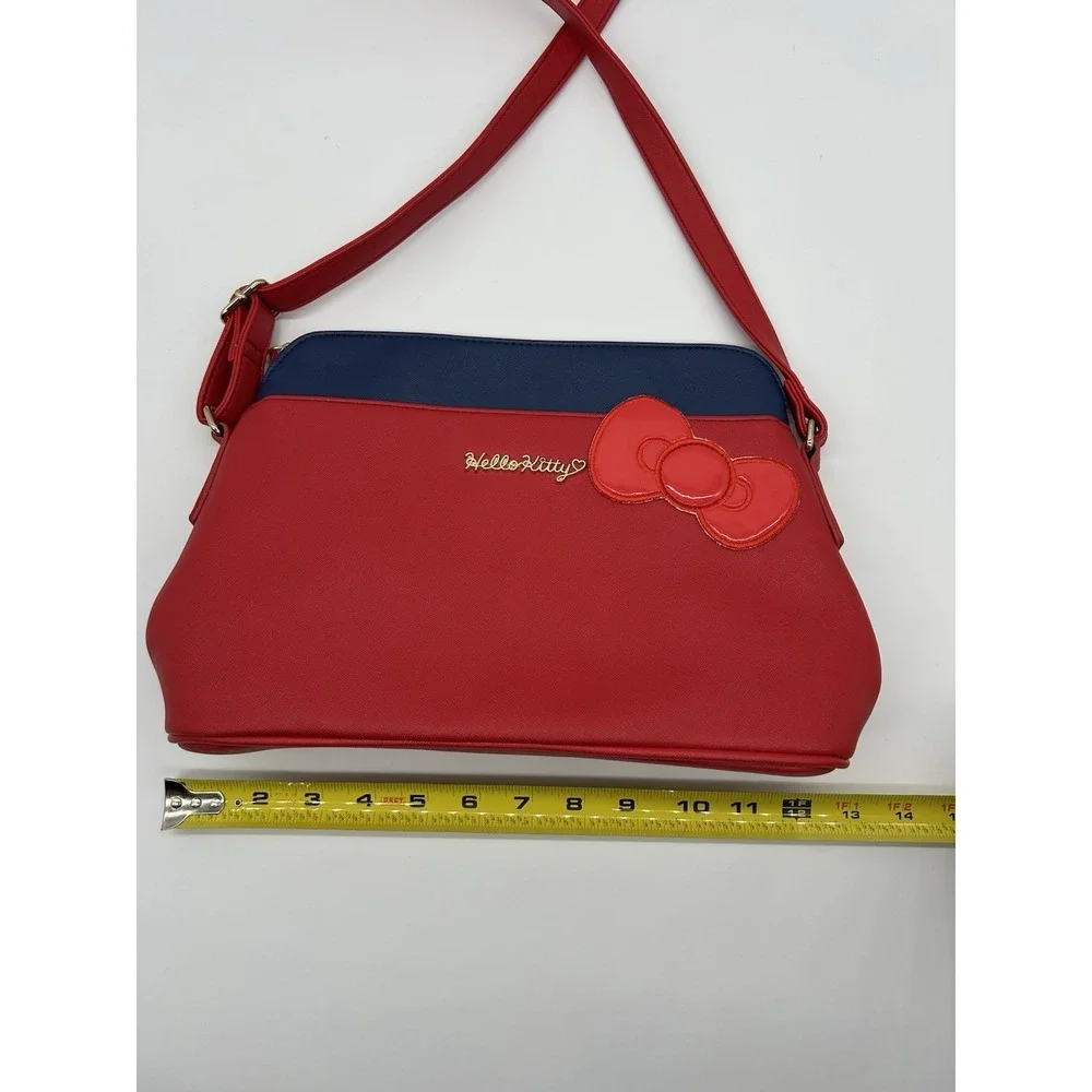 Hello Kitty Bi Color Shoulder Bag Red Navy Bow Crossbody Sanrio Japan Kawaii